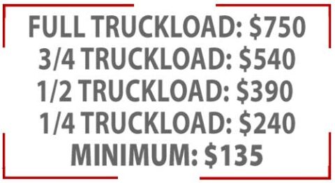 Our Rates | Junk-N-Joe Professional Junk Removal