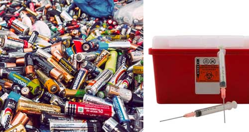Recycle Batteries And Sharps  - Where To Get Rid Of Hazardous Household Waste (HHW)